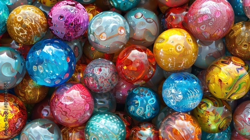 Shiny colorful marbles background