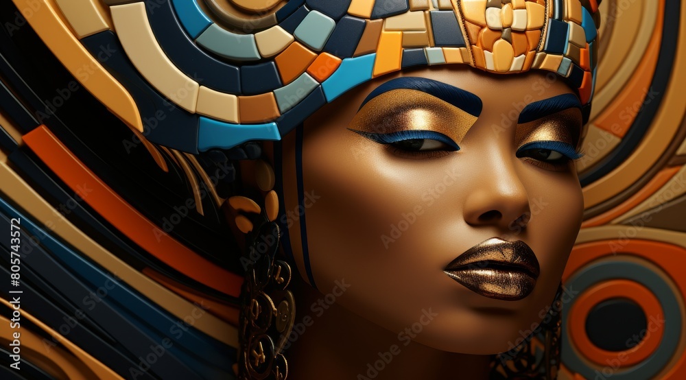 golden goddess with vibrant makeup