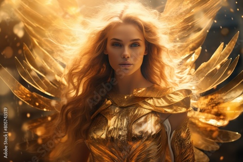 Radiant golden goddess