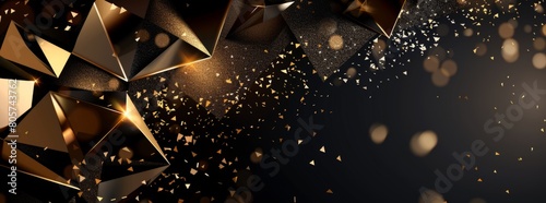 Black and gold award background with geometric shapes  diamond patterns and golden elements for the awards ceremony