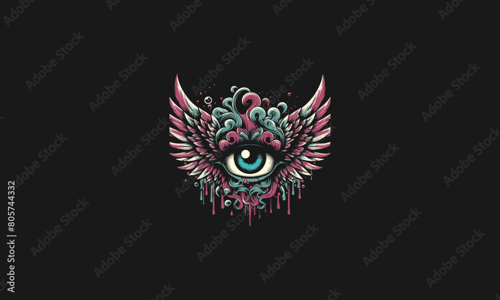 Obraz premium eye ball with wings vector artwork design
