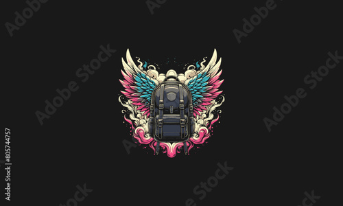 back pack with wings vector illustration artwork design