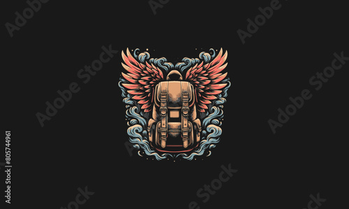 back pack with wings vector illustration artwork design