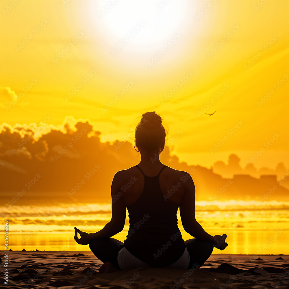 person meditating in a lotus position at the beach person meditating in a lotus position at the beach