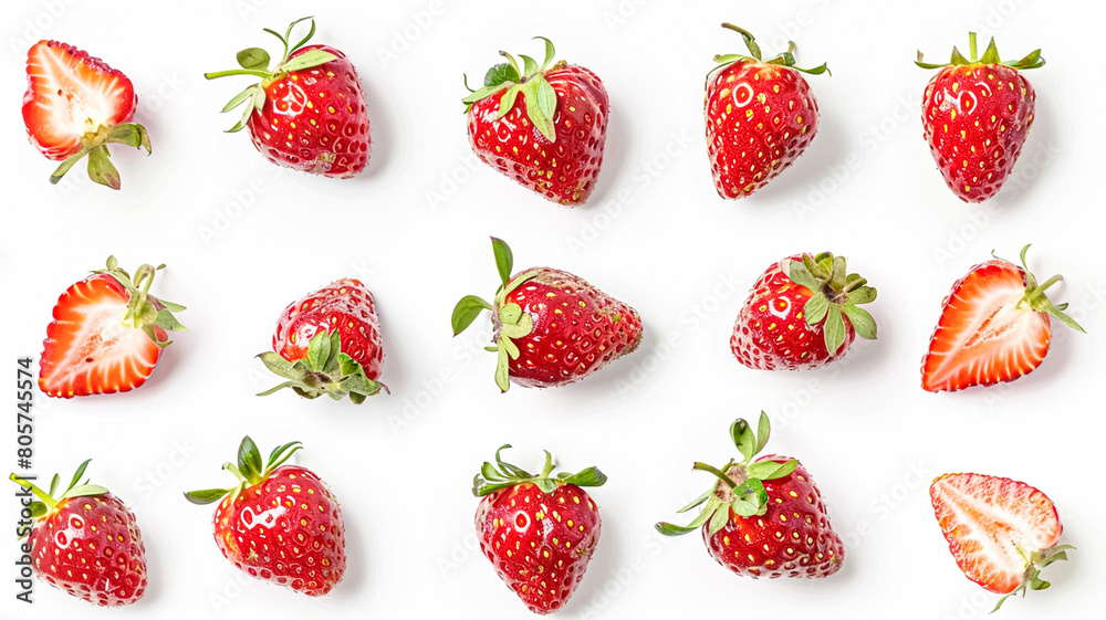 Beautiful strawberries isolated on as pattern background, fresh strawberry farm market product Beautiful strawberries isolated on as pattern background, fresh strawberry farm market product