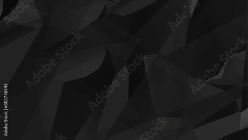Black Crumpled paper Grimy texture , Dark background .