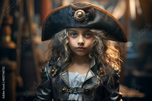 young girl dressed as a pirate © Balaraw