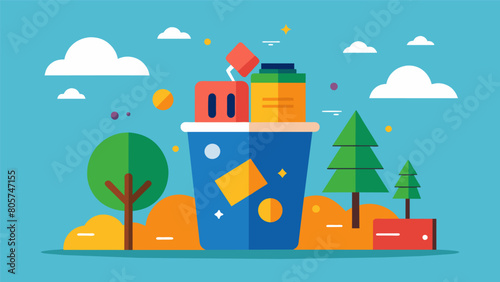 One persons trash is anothers treasure and at this upcycling zone it can become a whole new masterpiece.. Vector illustration