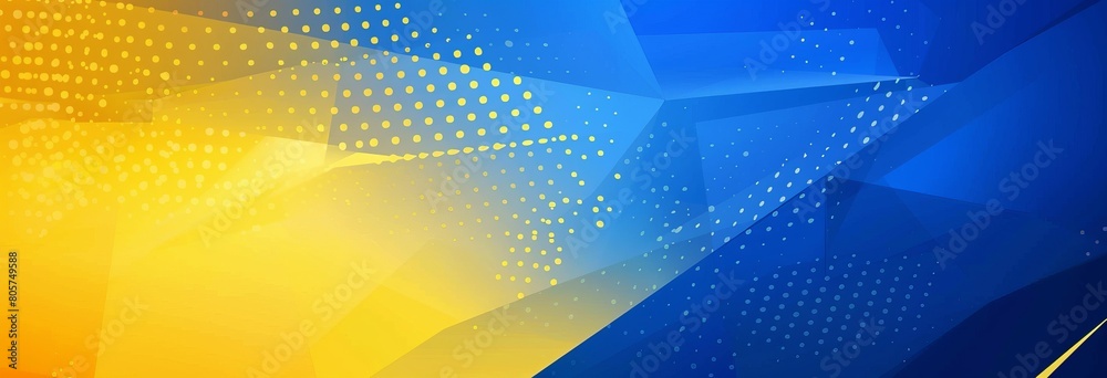 Blue and yellow background with a gradient, dots, and triangular elements Blue and yellow background with a gradient, dots, and triangular elements