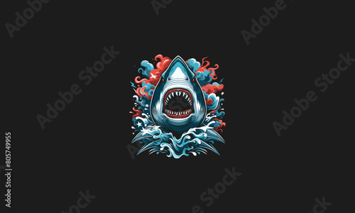 head shark angry vector illustration artwork design