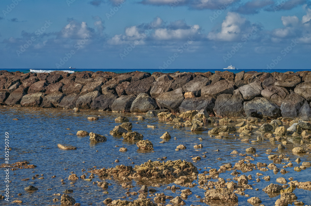 Ocean and Shore in Waikiki, Hawaii. Ocean and Shore in Waikiki, Hawaii.