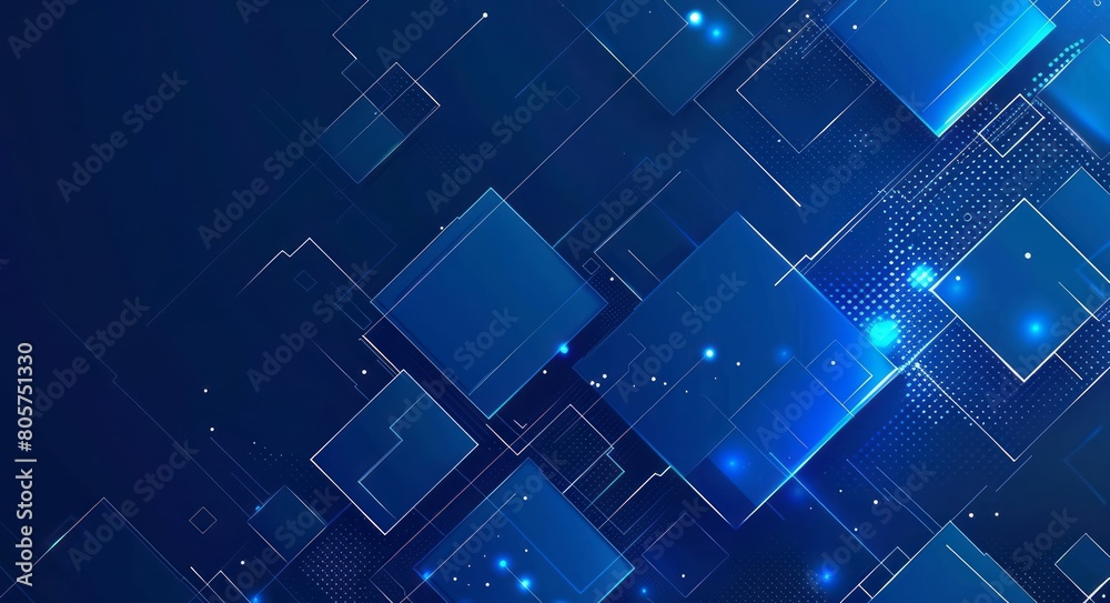 Blue background with abstract geometric shapes and lines for business, technology or digital marketing Blue background with abstract geometric shapes and lines for business, technology or digital marketing