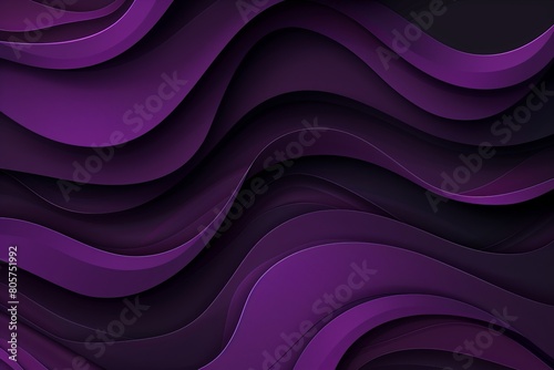 Dark amethyst paper waves abstract banner design. Elegant wavy vector background