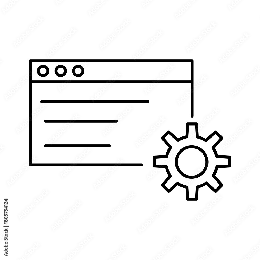 browser setup icon. browser setup icon vector flat liner illustration for web and app..eps