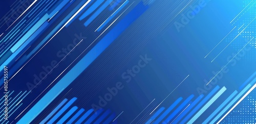 Abstract blue background with diagonal lines, perfect for a modern business presentation or technology-themed design © Chand Abdurrafy