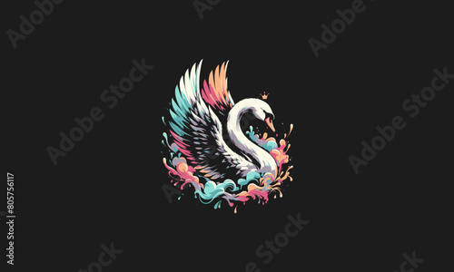 swan on cloud vector illustration artwork design