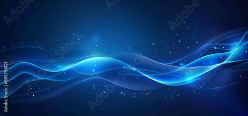 Blue background with light lines and dark blue background with glowing waves