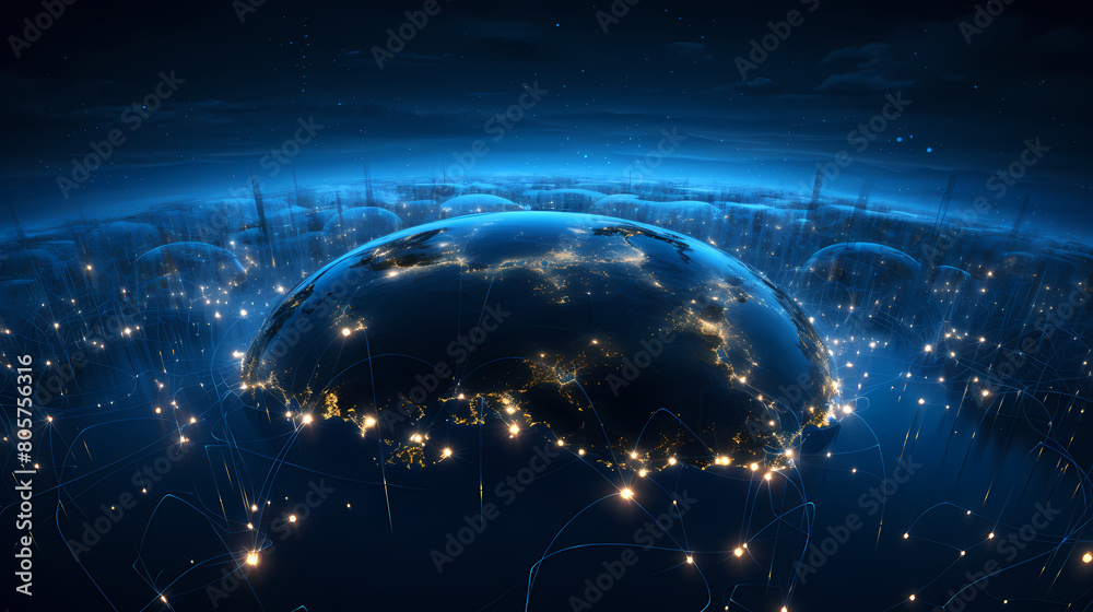 Obraz premium Global network connection, globalization concept