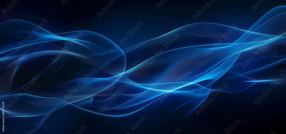 Blue background with light lines and dark blue background with glowing waves