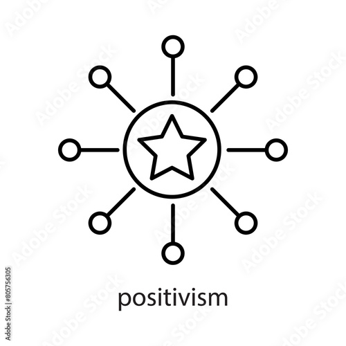 positivism icon. vector flat liner illustration for web and app on white background..eps photo