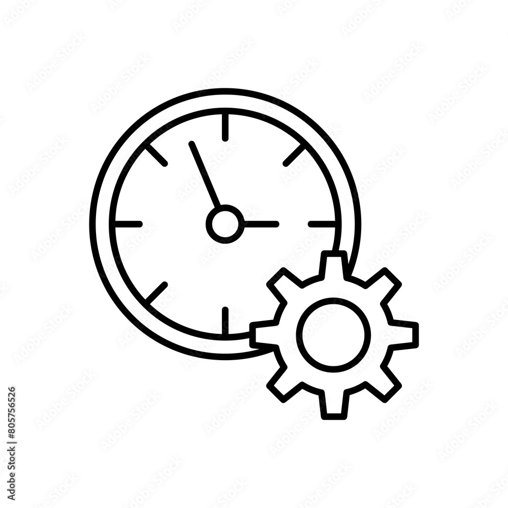 Time management icon. vector flat time management simple liner illustration on white background..eps Time management icon. vector flat time management simple liner illustration on white background..eps