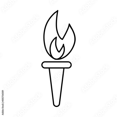 Torch icon. vector flat fireTorch icon illustration on white background..eps