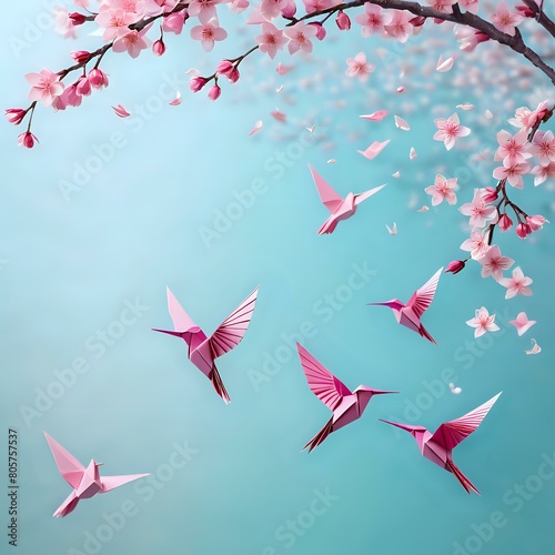 Origami Cranes in Spring Bloom © joe