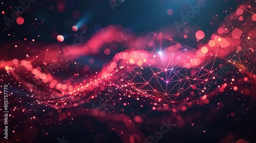 Abstract polygonal space low poly dark background with connecting dots and lines. Connection structure. 3d rendering,technology backround,business background