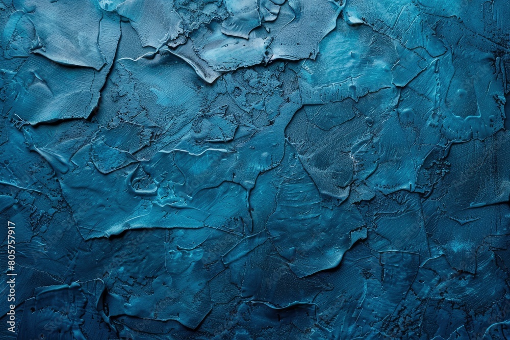 Blue decorative plaster texture with vignette. Abstract grunge background with copy space for design - generative ai Blue decorative plaster texture with vignette. Abstract grunge background with copy space for design - generative ai