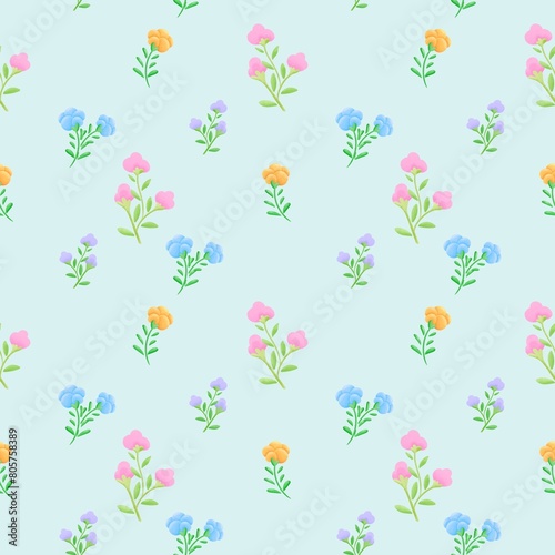 seamless pattern with  flowers