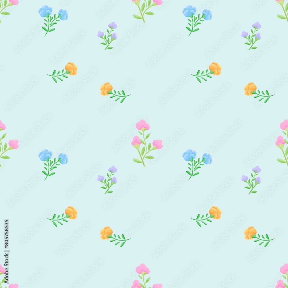Fototapeta premium seamless pattern with flowers