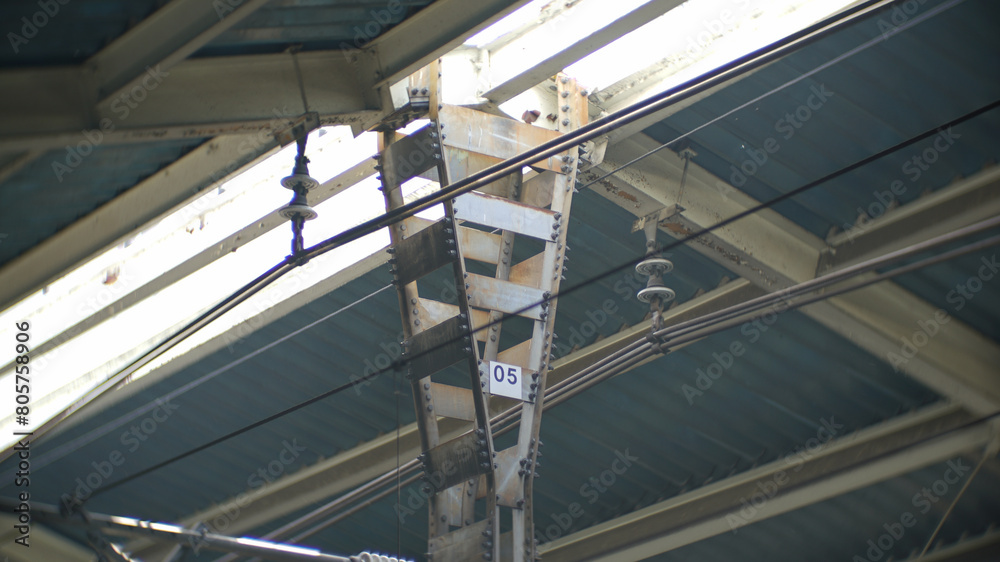 Naklejka premium Ceiling structure inside the platform of Seoul Subway Line 2, Korea