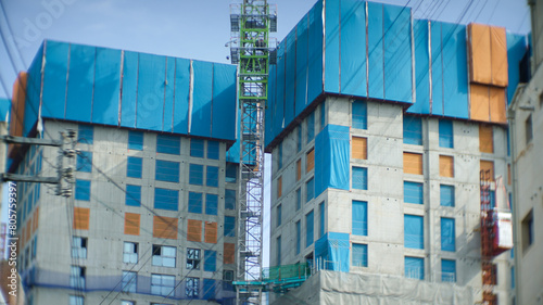 Photography Modern building construction site in Seoul, Korea