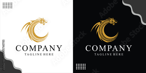 creative Dragon letter C logo, design inspiration, vector