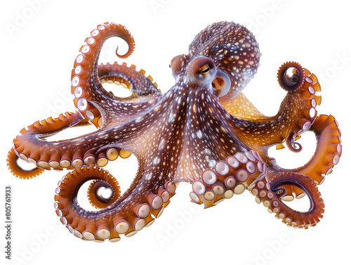 A Full Body Octopus with a Transparent Background PNG