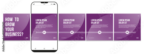 Set of LinkedIn carousel post, social media Instagram carousel post, modern and editable business carousel template design