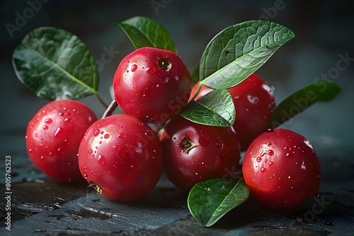 Vibrant Yangmei Berries in Cinematic Close-Up photo