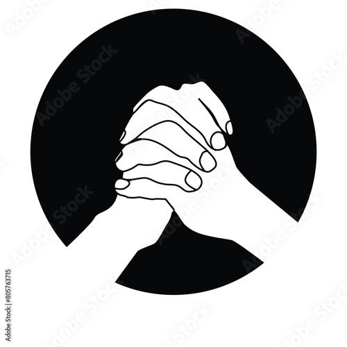 logo hands while praying