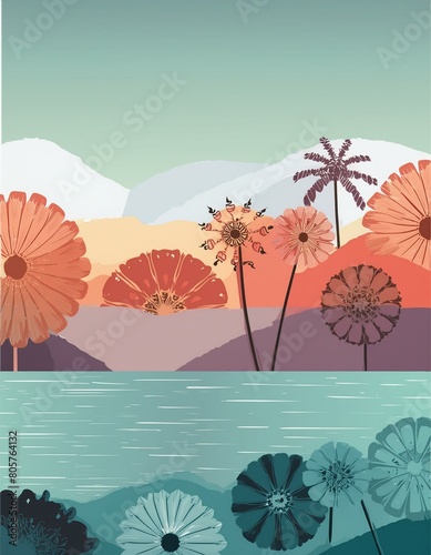 beach with palm trees and sea