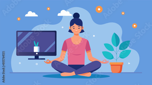 A television commercial highlighting the mental health benefits of yoga for those struggling with anxiety and depression and encouraging them to. Vector illustration