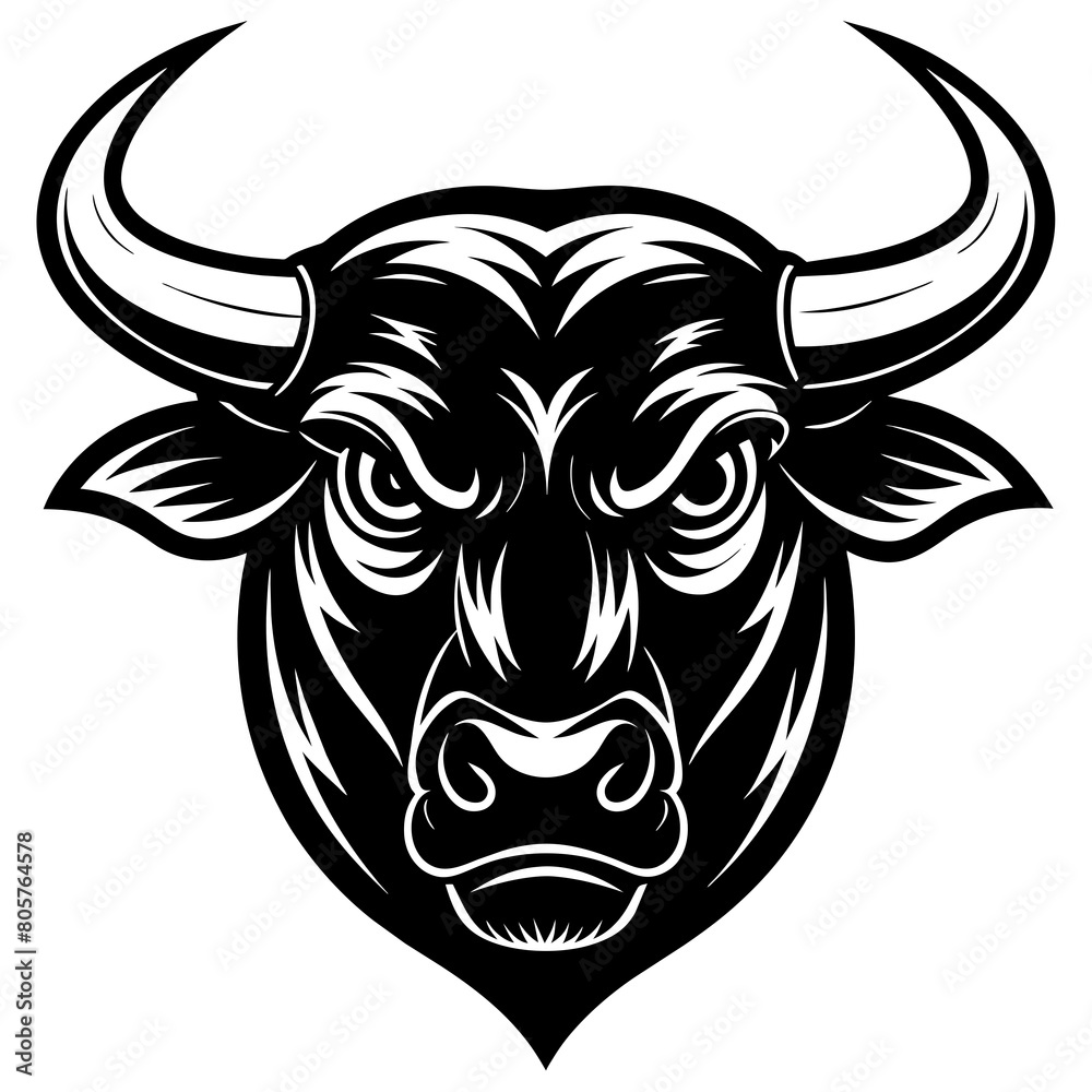 angry-bull-head-logo-silhouette-on-white-backgro