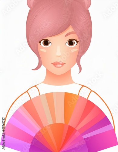japanese child with fan