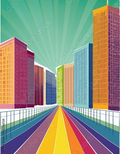 rainbow in the city