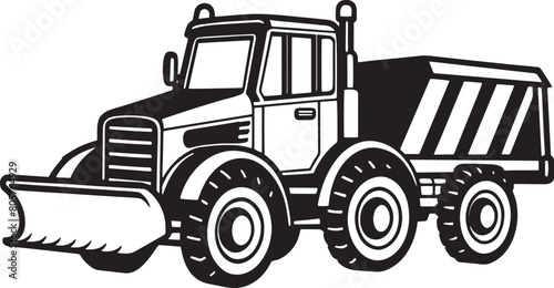 tractor with a snowplow on a white background. vector illustration