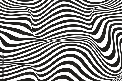 Abstract striped background. Vector illustration of 3d optical illusion