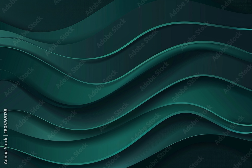Dark jade paper waves abstract banner design. Elegant wavy vector background Dark jade paper waves abstract banner design. Elegant wavy vector background