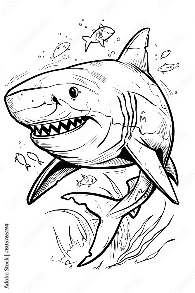 Naklejka premium Free Printable Baby Shark Coloring Pages to Download & Print