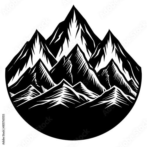 black-mountains-on-white-background