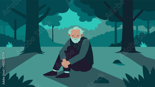 The old man often sat in the park muttering to the whispering shadows around him lost in his own world of paranoia..