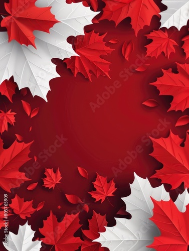 Canada Day Poster design, realistic, HD, copy space - generative ai